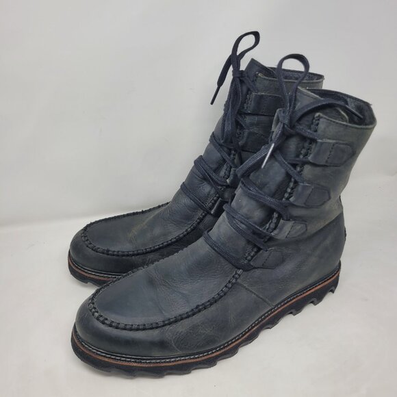 Sorel Mad Boot Mens Size 15 Hi Top Lace Up Gray/Black Leather Combat Charcoal main image 6